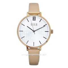 ELLE EL002-1RG02L11 Brown Dial White Leather Strap