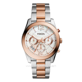 FOSSIL SCARLETTE ES4135 Ladies Silver Dial Dual Tone Stainless Steel Strap