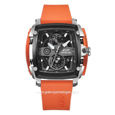 Expedition E 3008 G Chronograph Orange Dial Black Rubber Strap