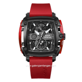 Expedition E 3008 G Chronograph Red Dial Black Rubber Strap