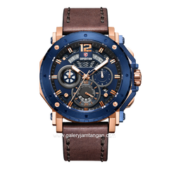 Expedition E 6402 MC Brown Dial Blue Leather Strap