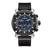 Expedition E 6606 MC Black Silver Leather Strap