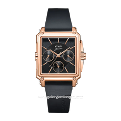 Expedition E 6618 B Black Rosegold Rubber Strap