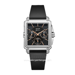 Expedition E 6618 B Black Silver Rubber Strap