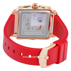 Expedition E 6618 B Red Dial Rosegold Rubber Strap