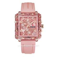 Expedition E 6808 M Pink Dial Pink Rubber Strap