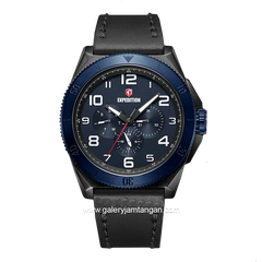 Expedition E 6823 MF Black Ring Blue Leather Strap