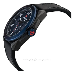 Expedition E 6823 MF Black Ring Blue Leather Strap