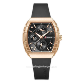 EXPEDITION E 6782 B Black Ring Gold Rubber Strap