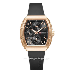 EXPEDITION E 6782 B Black Ring Gold Rubber Strap