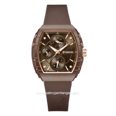 EXPEDITION E 6782 B Brown Crown Rosegold Rubber Strap