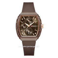 EXPEDITION E 6782 B Brown Crown Rosegold Rubber Strap