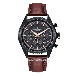 LOFOTEN F-6518MC Brown Silver Chronograph Leather Strap