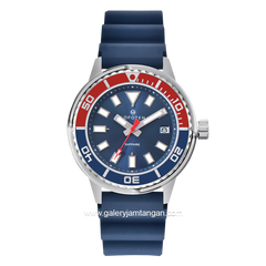LOFOTEN F-6528MT Blue Silver Sapphire Glass Rubber Strap
