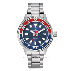 LOFOTEN F-6528M Silver Sapphire Glass Stainless Steel Strap