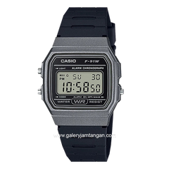 Casio General Youth F-91WM-1BDF Black Silver Resin Strap