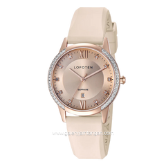 LOFOTEN F-2322L Cream Rosegold Rubber Strap