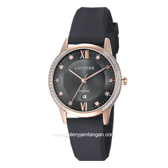 LOFOTEN F-2322L Black Rosegold Rubber Strap