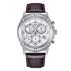 LOFOTEN F-6516MC Brown Silver Leather Strap