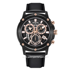 LOFOTEN F-6516MC Black List Rosegold Leather Strap