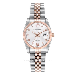 LOFOTEN F-8105L Silver Combinasi Rosegold Stainless Steel