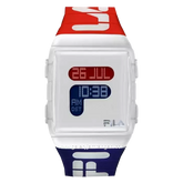FILA 38-105-005 Red Blue Digital Rubber Strap