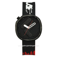 FILA 38-162-301 Unisex Black Red Rubber Strap