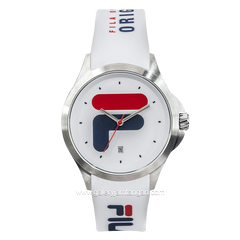 FILA 38-181-003 White Silver Dial White Rubber Strap