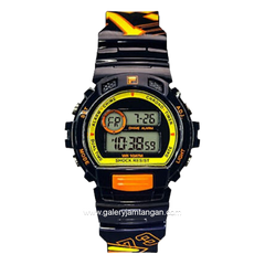 FILA 38-191-103 Digital Black Yellow Resin Strap