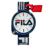 FILA 38-199-003 Unisex Blue Dial White Rubber Strap