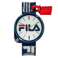 FILA 38-199-003 Unisex Blue Dial White Rubber Strap