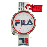 FILA 38-199-004 White List Red Rubber Strap
