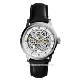 FOSSIL ME3085 Automatic Black Silver Leather Strap