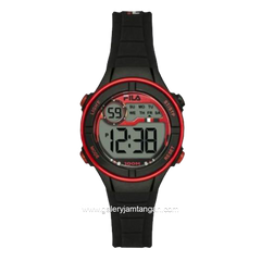 FILA 38-205-001 Digital Black Red Silicone Strap