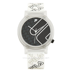 FILA 38-320-202 White Dial Black Silicone Strap