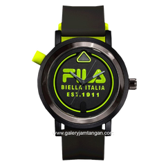 FILA 38-341-003 Black Green Rubber Strap