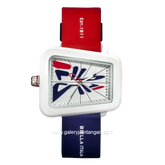 FILA 38-343-001 Red Blue Ring White Silicone Strap