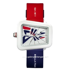 FILA 38-343-001 Red Blue Ring White Silicone Strap