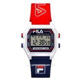 FILA 38-349-001 Digital Red Blue Ring White Rubber Strap