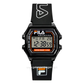 FILA 38-349-002 Digital Black Dial Black Rubber Strap