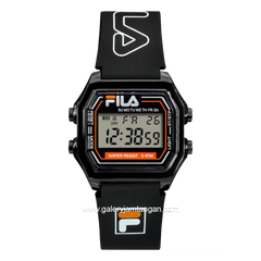 FILA 38-349-002 Digital Black Dial Black Rubber Strap