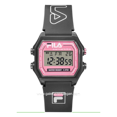 FILA 38-349-004 Grey Dial Pink Rubber Strap