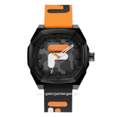 FILA 38-6105-003 Black Orange Silicone Strap