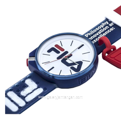 FILA 38-199-003 Unisex Blue Dial White Rubber Strap