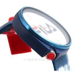 FILA 38-199-003 Unisex Blue Dial White Rubber Strap