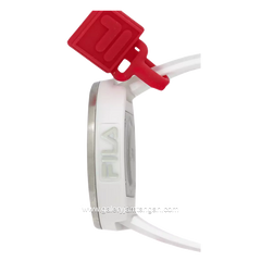 FILA 38-199-004 White List Red Rubber Strap