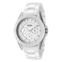 FOSSIL CE1002 White Silver Multifunction Ceramic Strap