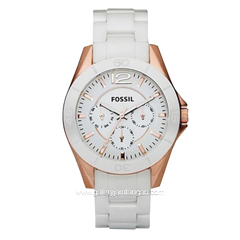 FOSSIL CE1006 White Rosegold Multifunction Ceramic Strap