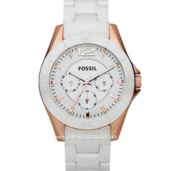 FOSSIL CE1006 White Rosegold Multifunction Ceramic Strap