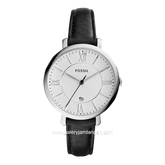 Fossil ES3972 Black Silver Leather Strap